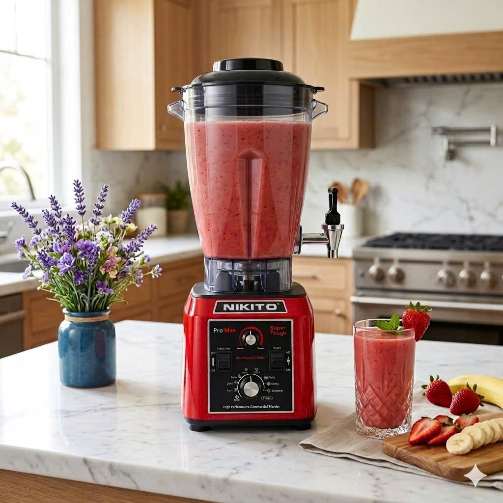 [HẸN GIỜ] Máy Xay Sinh Tố Công Nghiệp Không Chổi Than NIKITO-PRO Max 5500W.Siêu Bền,Xay Sữa Hạt,Nước Sốt Chấm,Xay Cháo