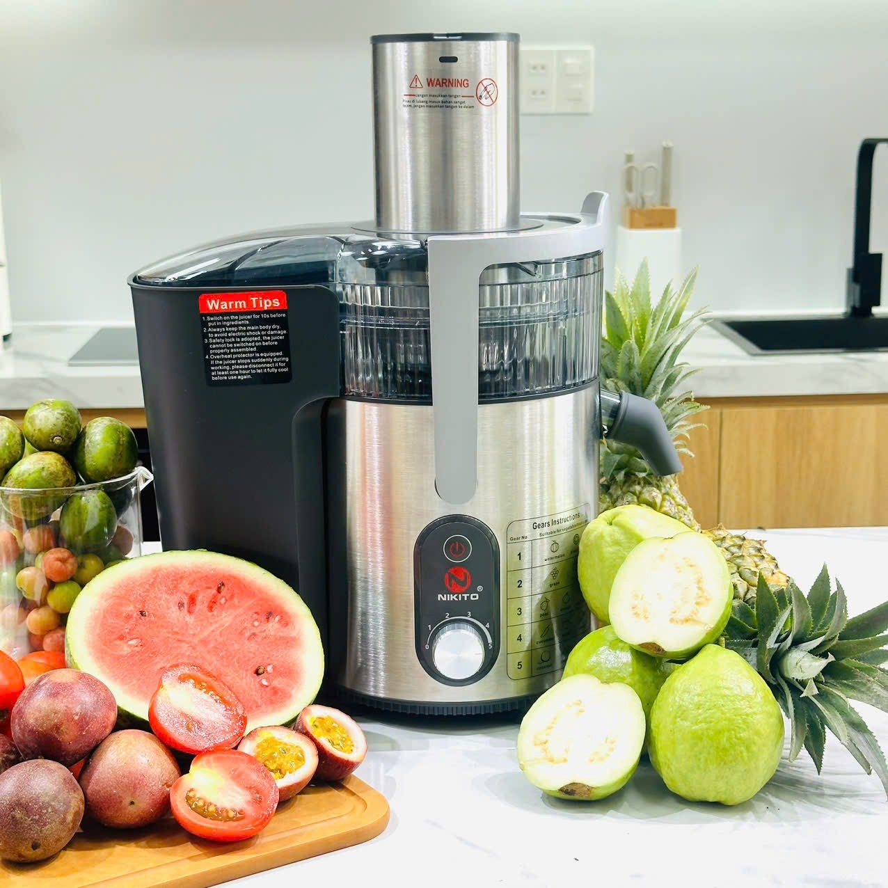 Máy ép trái cây nhanh NIKITO công suất 1800W ép đa năng hoa quả trái cây BH 24 Tháng Máy ép hoa quả, rau củ, siêu khỏe