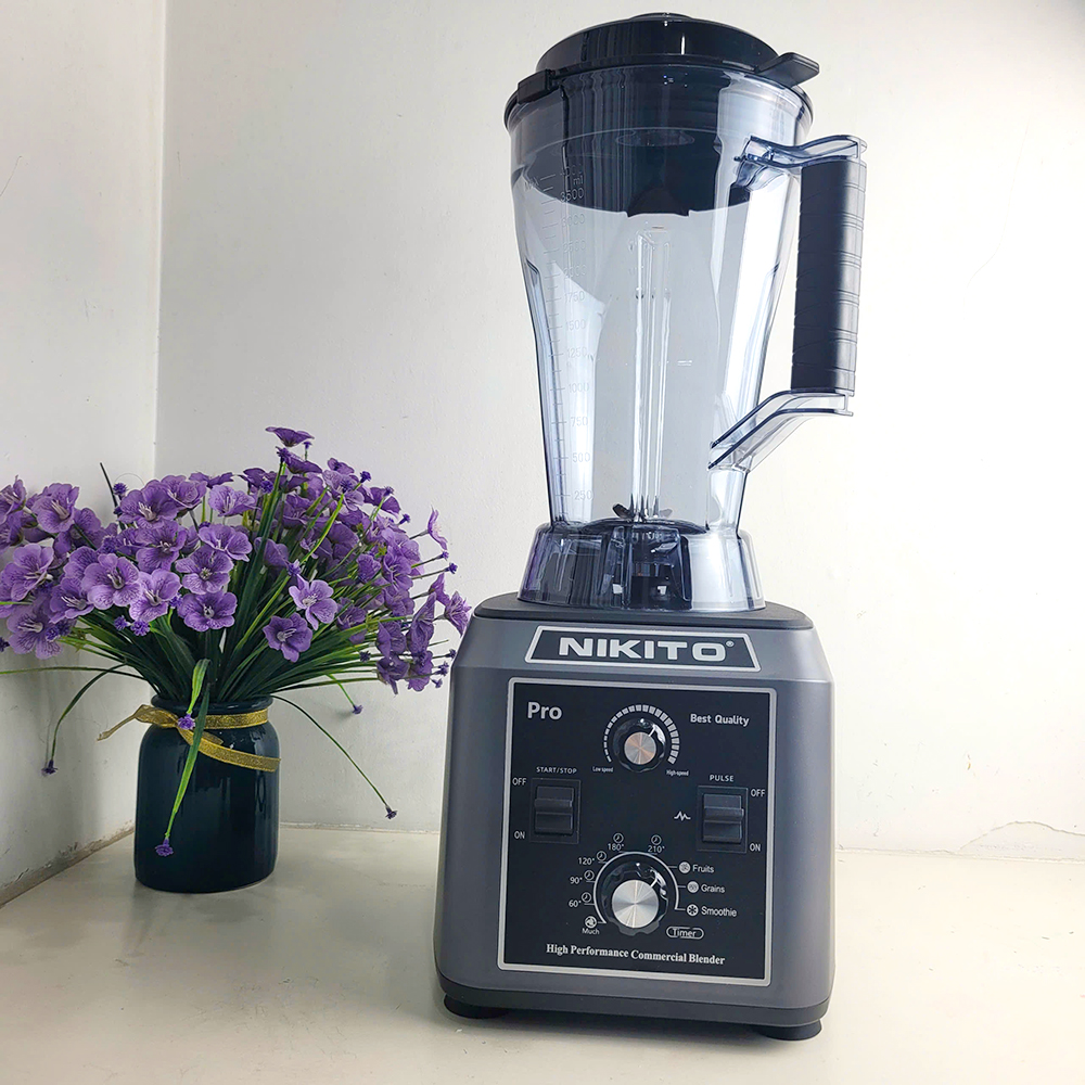 [HẸN GIỜ] Máy Xay Sinh Tố Công Nghiệp NIKITO-PRO 5500W BH 24T Xay Cháo,Nước Sốt Chấm,Sữa Hạt, Sinh Tố Ngũ Cốc Đồ Khô xay