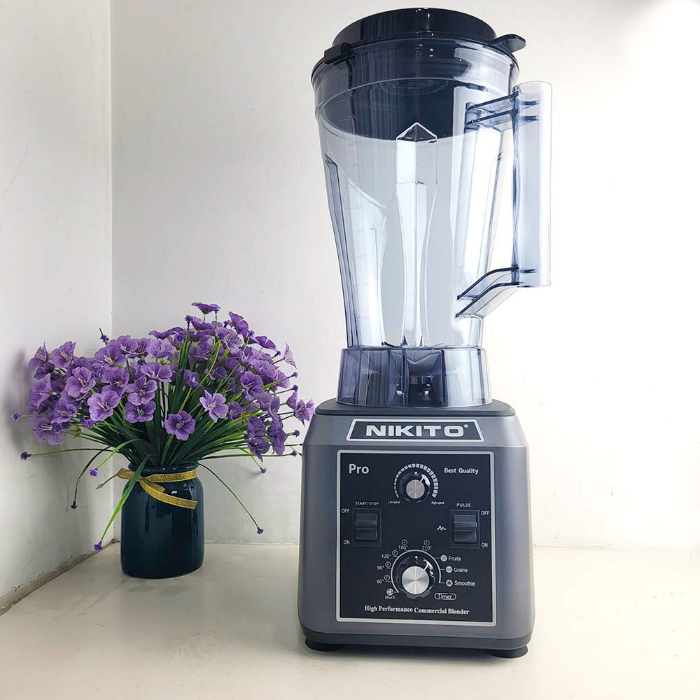 [HẸN GIỜ] Máy Xay Sinh Tố Công Nghiệp NIKITO-PRO 5500W BH 24T Xay Cháo,Nước Sốt Chấm,Sữa Hạt, Sinh Tố Ngũ Cốc Đồ Khô xay