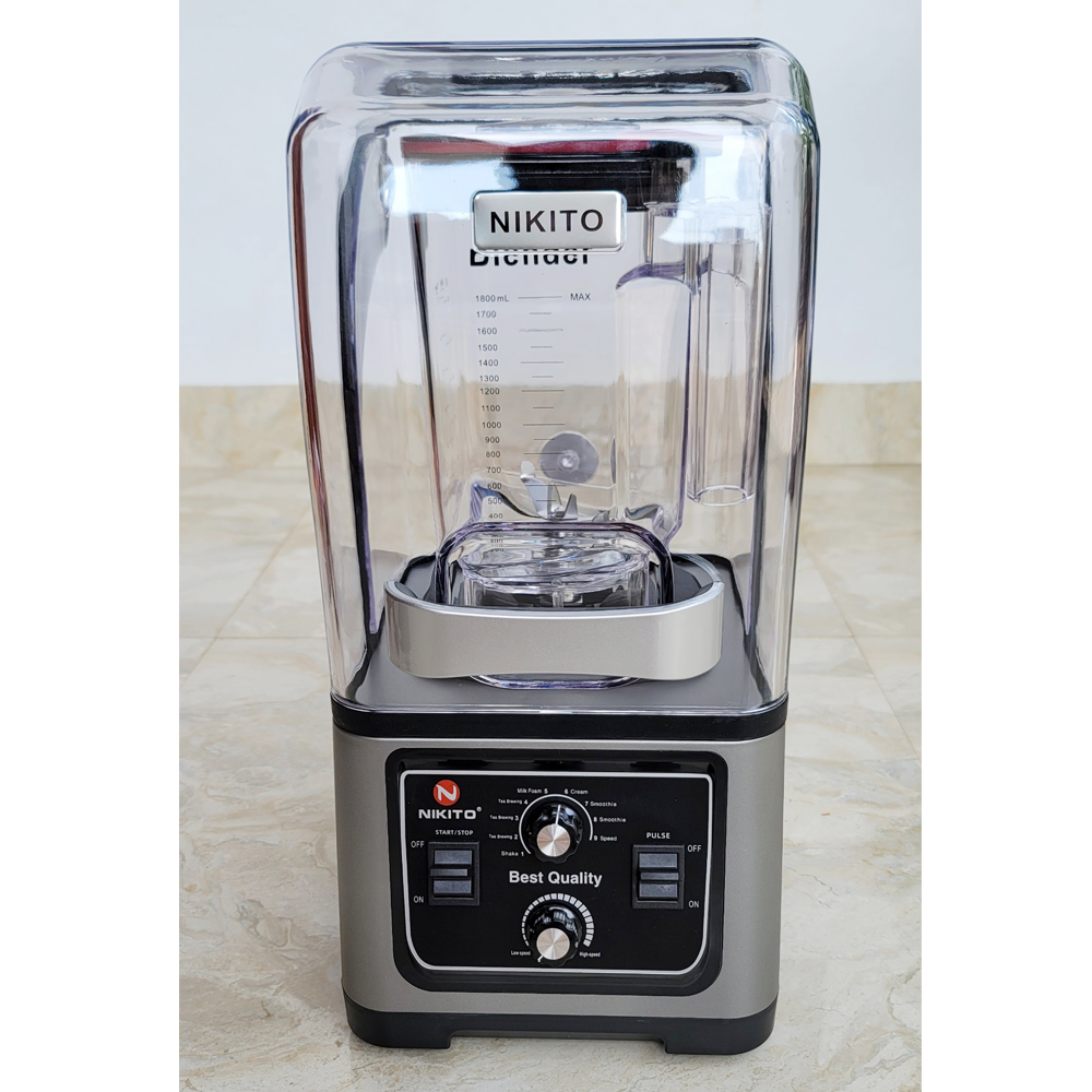 Máy Xay Sinh Tố Công Nghiệp NIKITO 5500W Hộp Chống ồn Cao Cấp Bản Pro Hẹn giờ, BH 3 Năm. Xay Đá,Rau Má,Sinh Tố Đá Xay