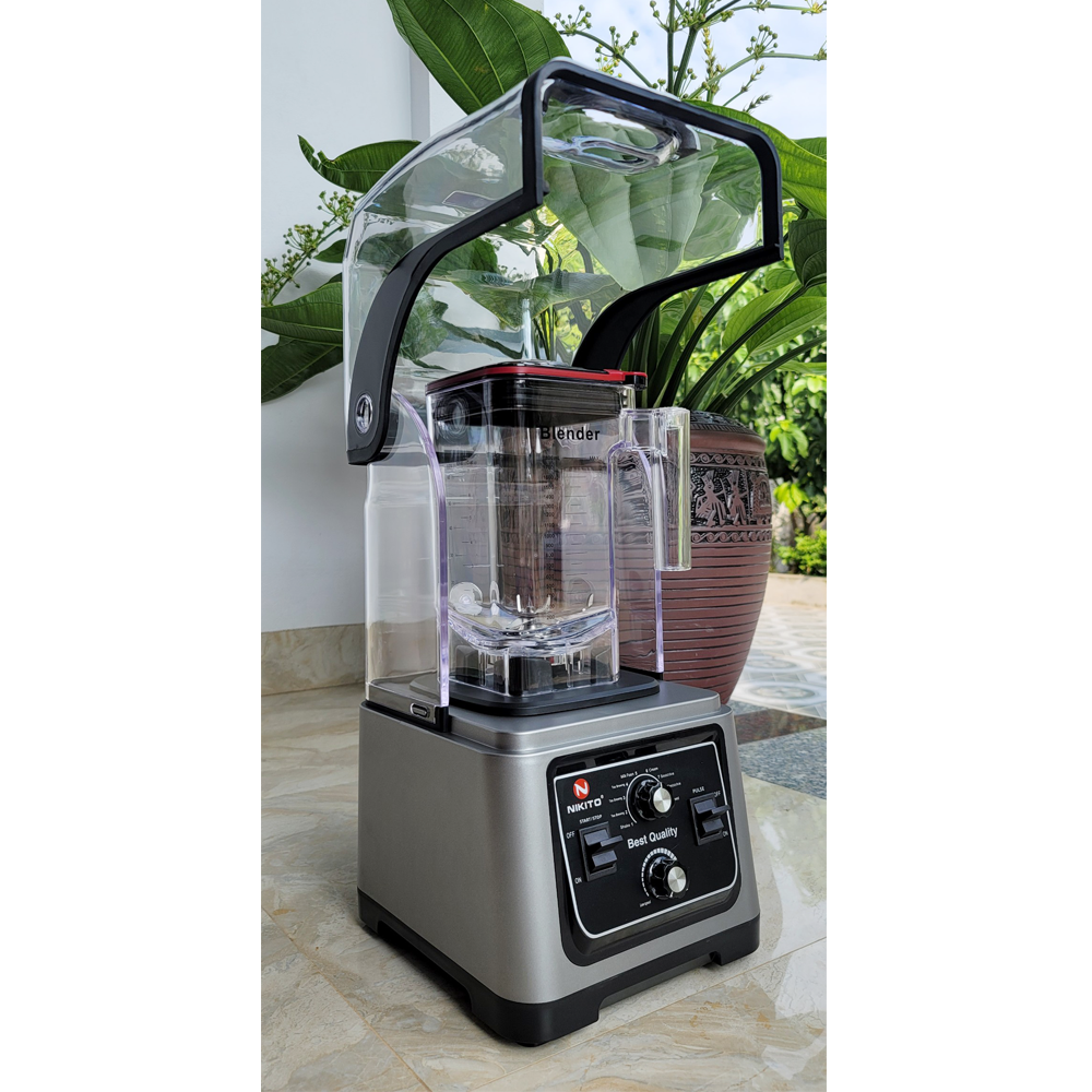 Máy Xay Sinh Tố Công Nghiệp NIKITO 5500W Hộp Chống ồn Cao Cấp Bản Pro Hẹn giờ, BH 3 Năm. Xay Đá,Rau Má,Sinh Tố Đá Xay