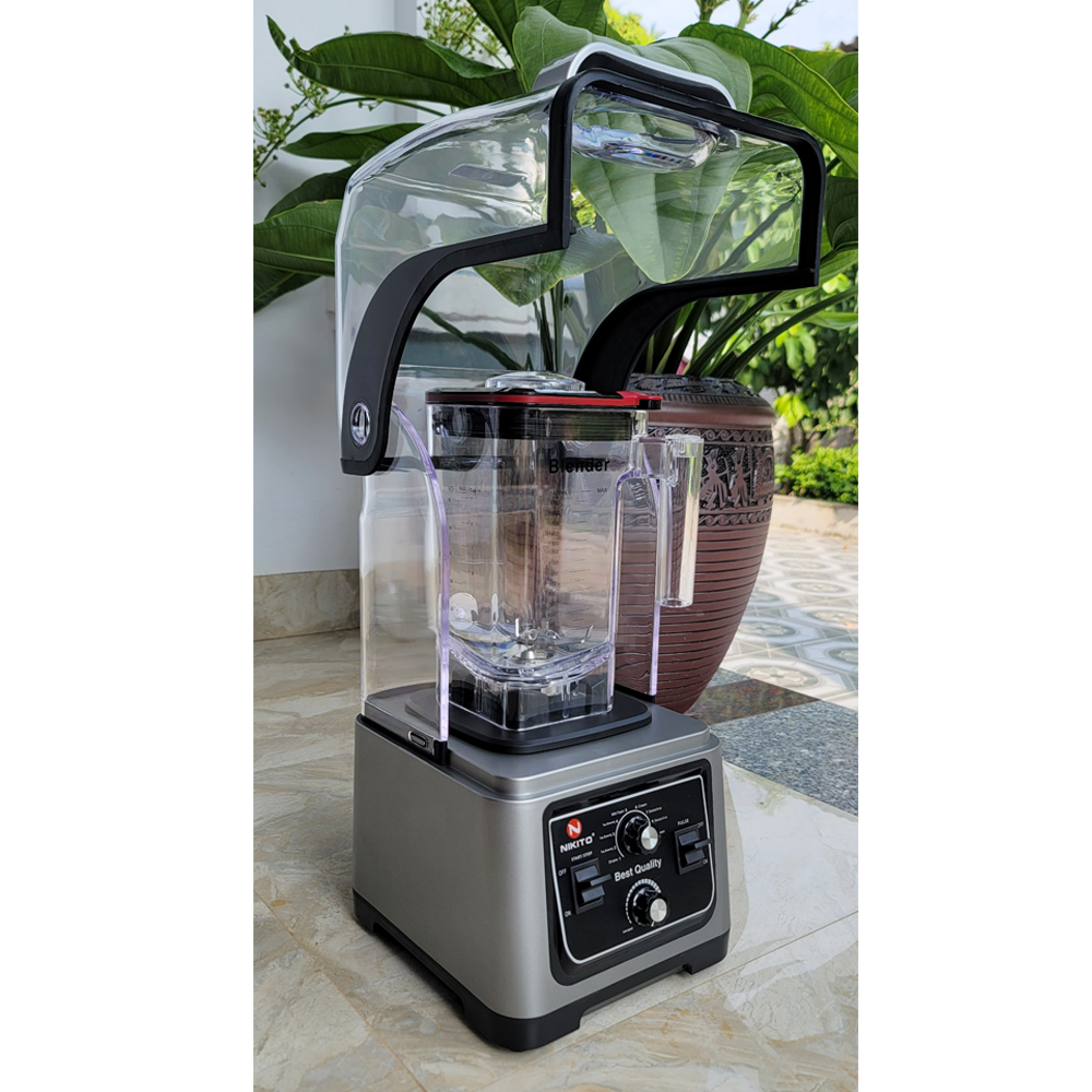 Máy Xay Sinh Tố Công Nghiệp NIKITO 5500W Hộp Chống ồn Cao Cấp Bản Pro Hẹn giờ, BH 3 Năm. Xay Đá,Rau Má,Sinh Tố Đá Xay