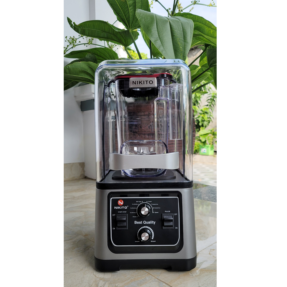 Máy Xay Sinh Tố Công Nghiệp NIKITO 5500W Hộp Chống ồn Cao Cấp Bản Pro Hẹn giờ, BH 3 Năm. Xay Đá,Rau Má,Sinh Tố Đá Xay