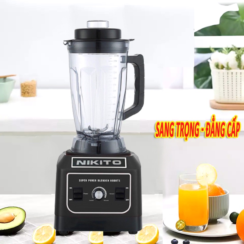 Máy Xay Sinh Tố Công Nghiệp NIKITO 4800W Nhật Bản chuyên dụng nhà hàng, khách sạn, quán coffee, xay đá, rau má,thịt cá..
