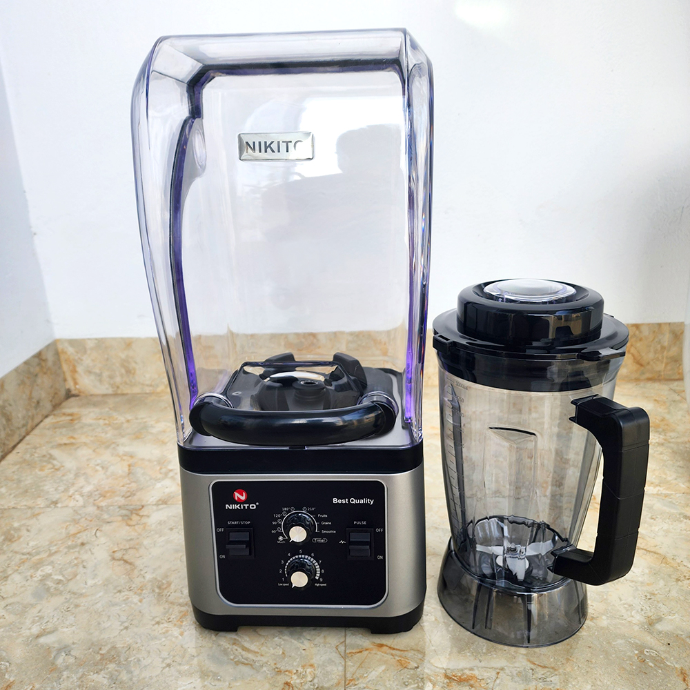 Máy Xay Sinh Tố Công Nghiệp NIKITO 3L-5500W Hộp Chống ồn Cao Cấp Bản Pro Hẹn giờ, BH 3 Năm. Xay Đá,Rau Má,Sinh Tố Đá Xay