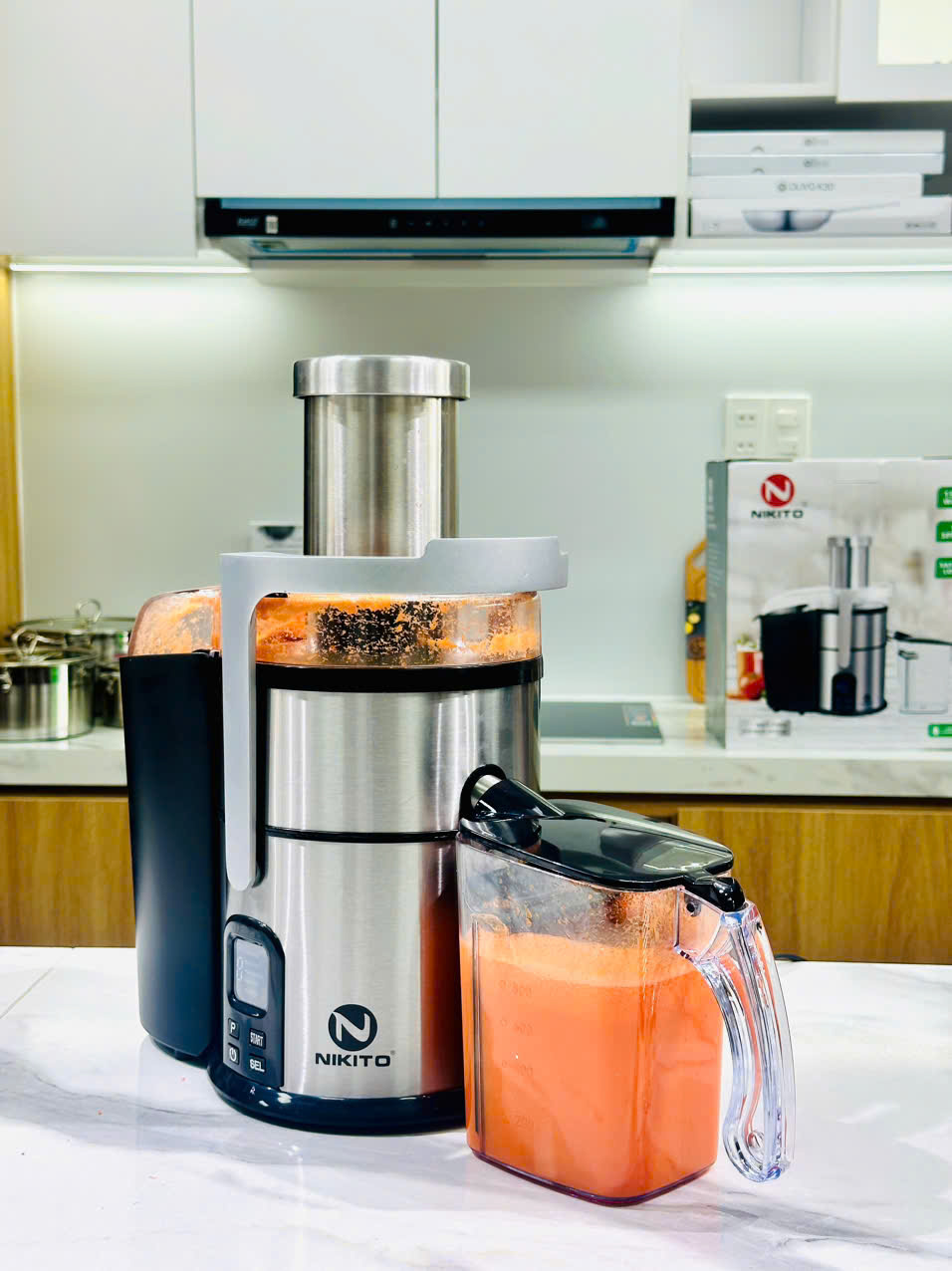 Máy ép nhanh trái cây NIKITO công suất cao 1500W, dung tích 1000ml, bảo hành 24 tháng ép hoa quả, rau củ, siêu khỏe
