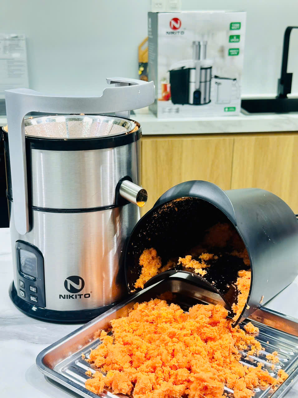 Máy ép nhanh trái cây NIKITO công suất cao 1500W, dung tích 1000ml, bảo hành 24 tháng ép hoa quả, rau củ, siêu khỏe