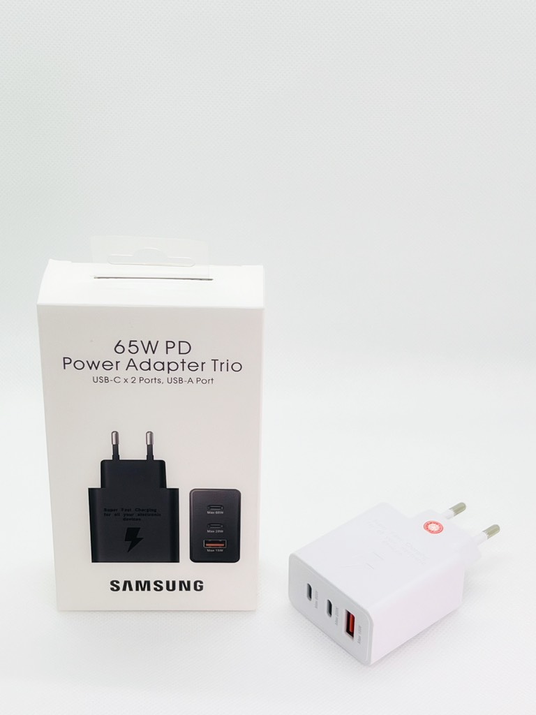 Cóc Power Adapter 65W PD( 2 Type C & 1 USB A )
