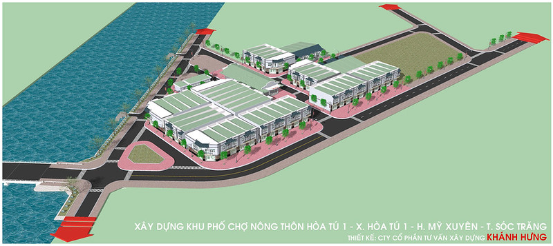 Xây dựng khu phố chợ nông thôn Hòa Tú 1 - X. Hòa Tú  - H. Mỹ Xuyên - T. Sóc Trăng