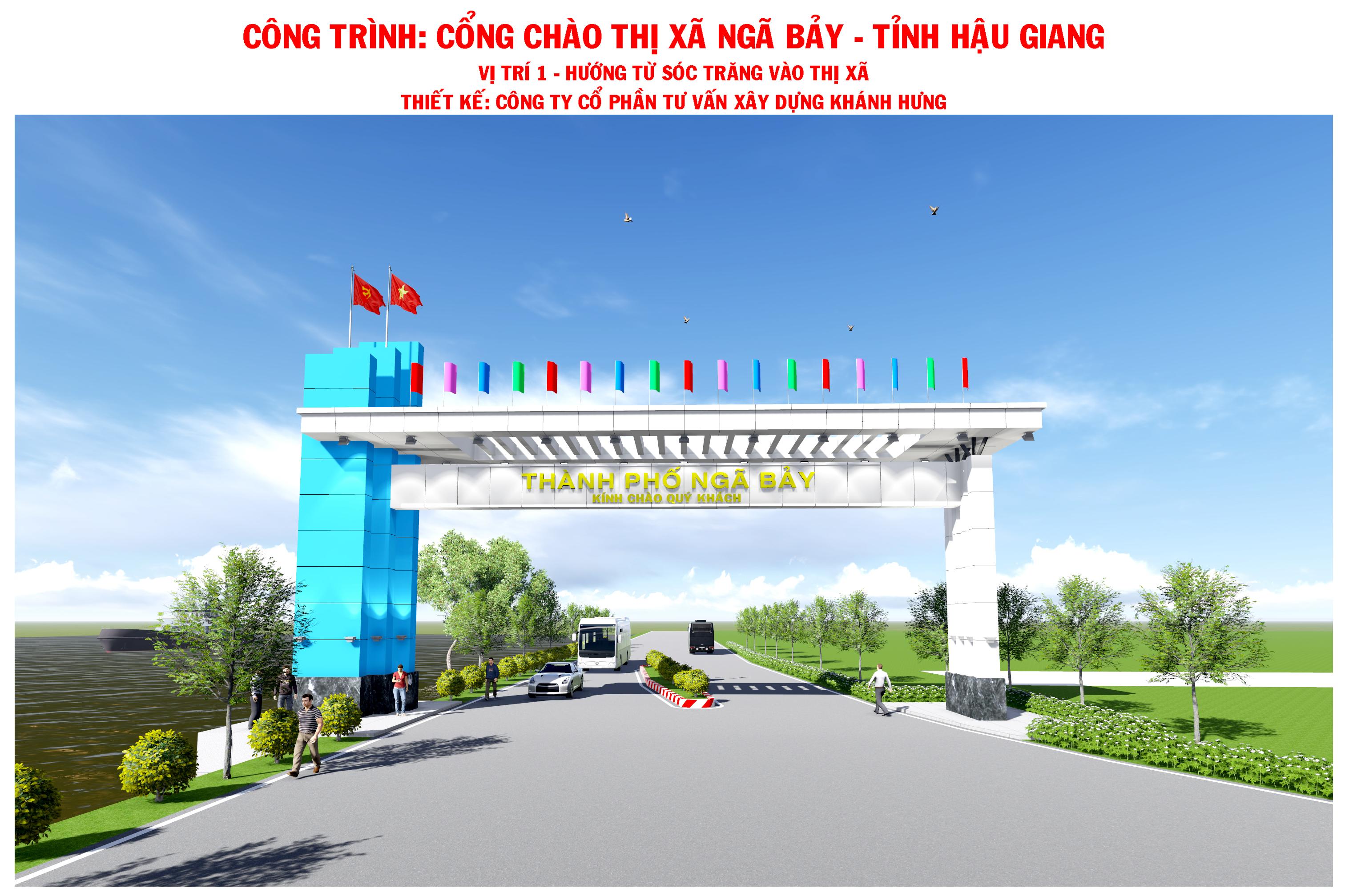 Cổng chào thị xã Ngã Bảy, tỉnh Hậu Giang