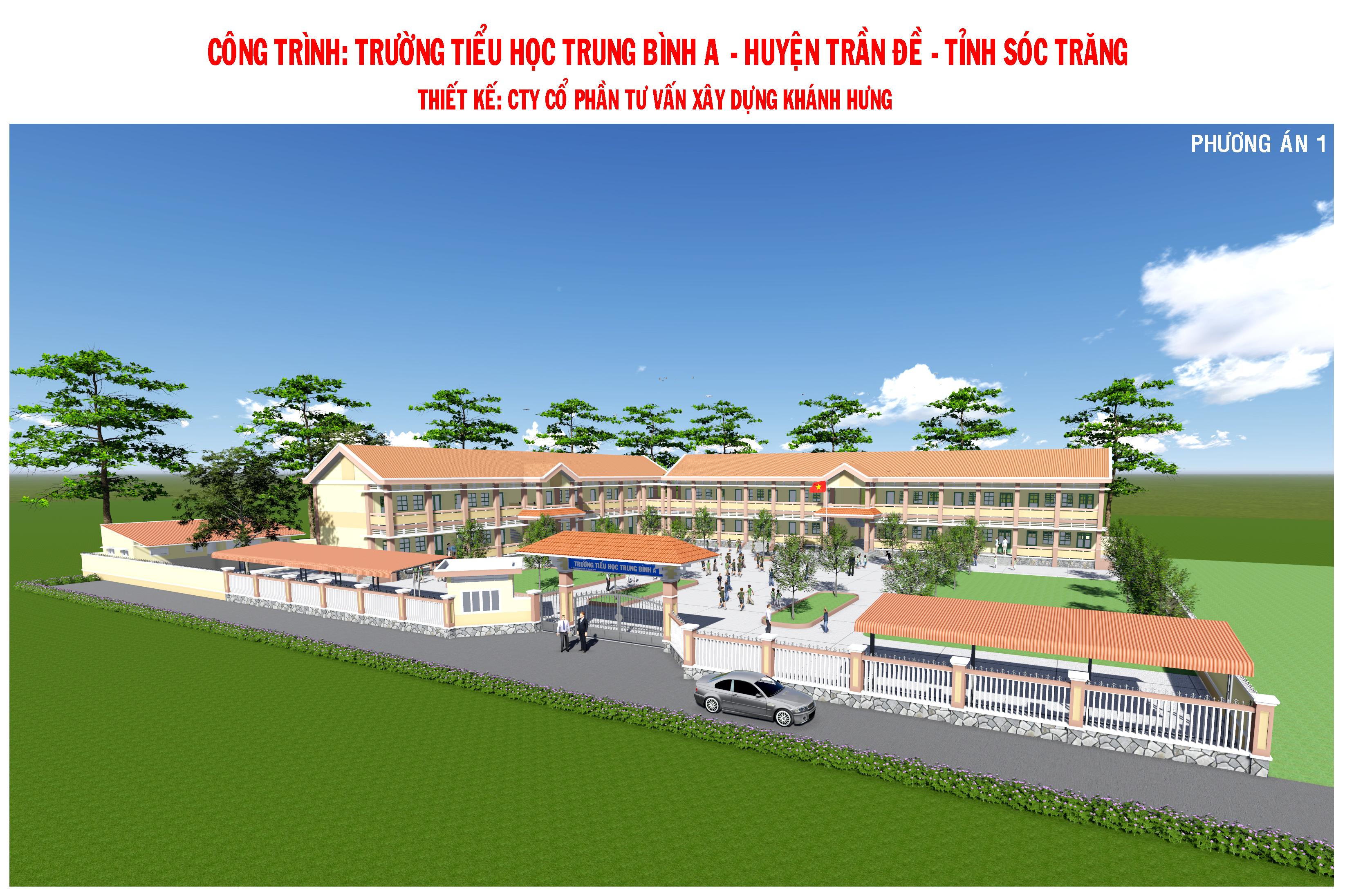 Công trình trường tiểu học Trung Bình A, huyện Trần Đề, tỉnh Sóc Trăng