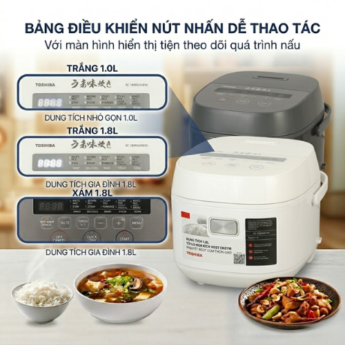 3 biến thể của nồi cơm điện tử Toshiba DR5