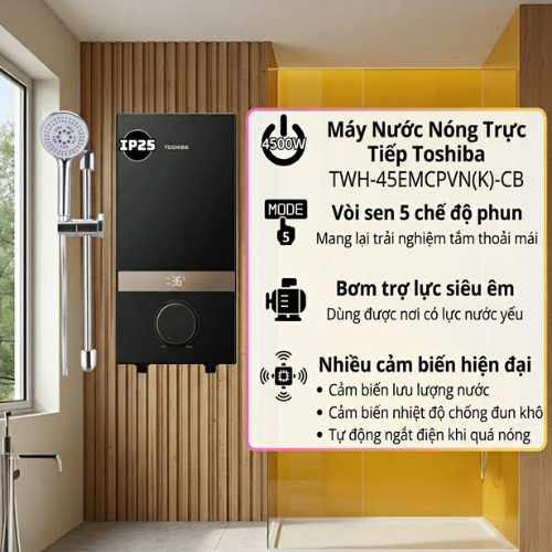 Máy Nước Nóng Trực Tiếp Toshiba TWH-45EMCPVN(K)-CB5