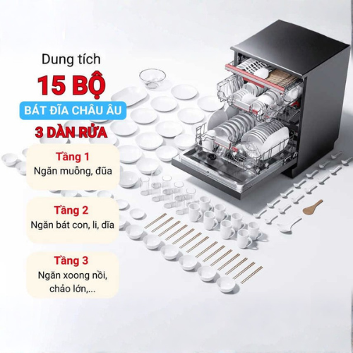 Máy Rửa Chén Độc Lập Toshiba DW-15F9(B)-VN2