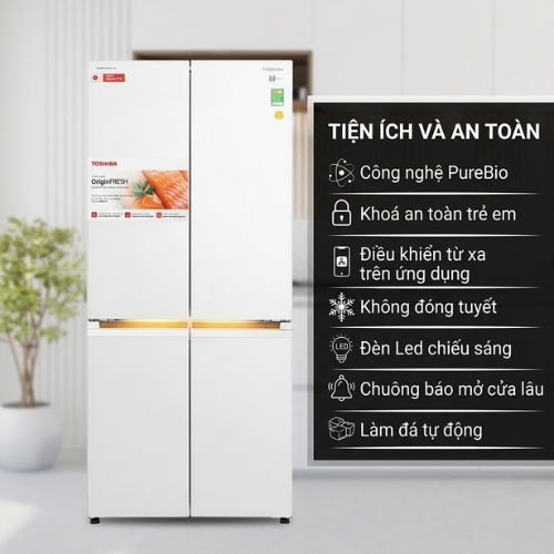 Tủ lạnh Toshiba Inverter 535 lít Japandi Multi Door GR-RF695WI-PGV(67)5