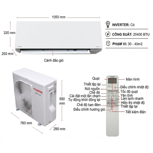 Máy lạnh Toshiba Inverter 2.5HP RAS-H24E2KCVG-V3