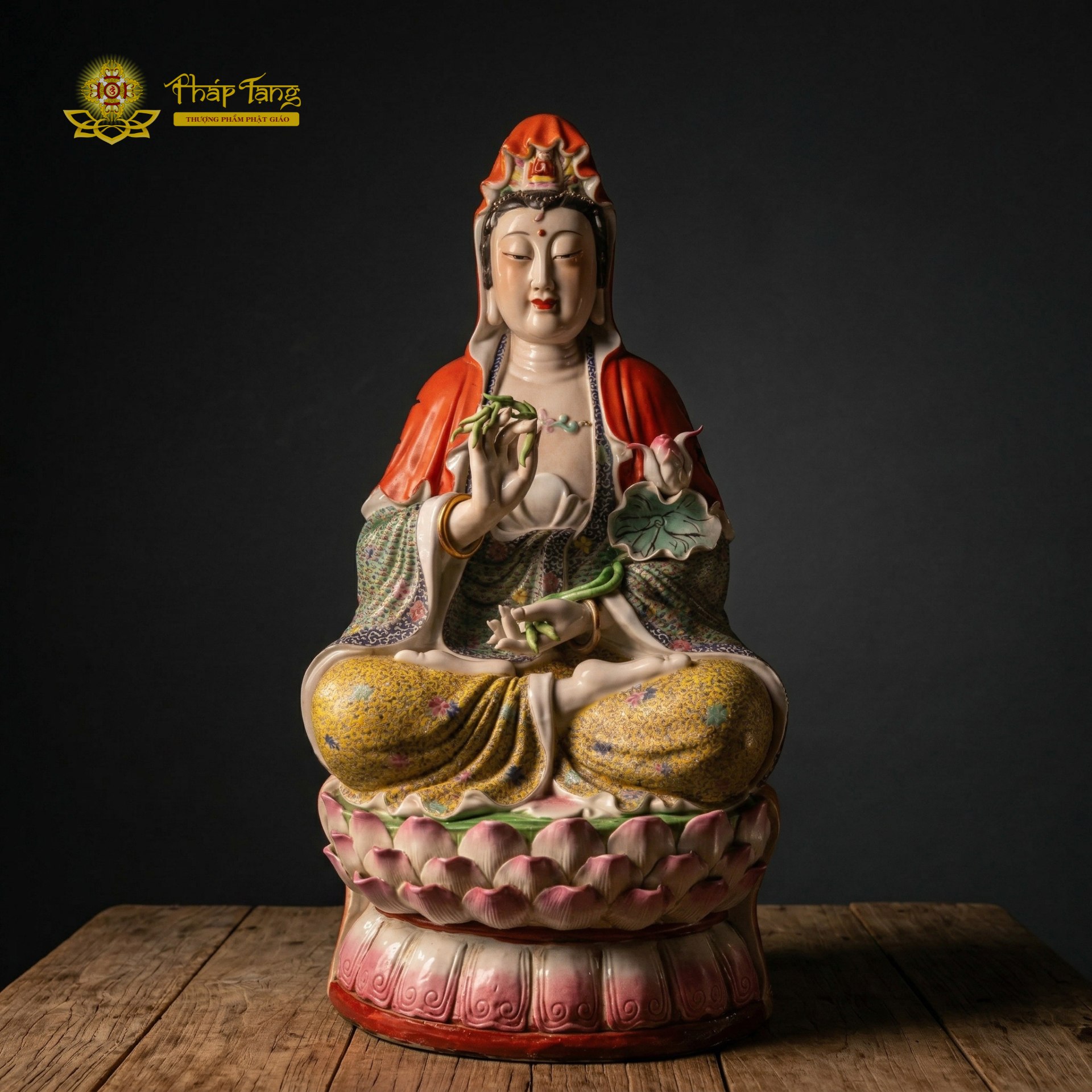 Tượng Đức Bồ Tát Quán Thế Âm gốm sứ sưu tầm độc bản cao 68cm