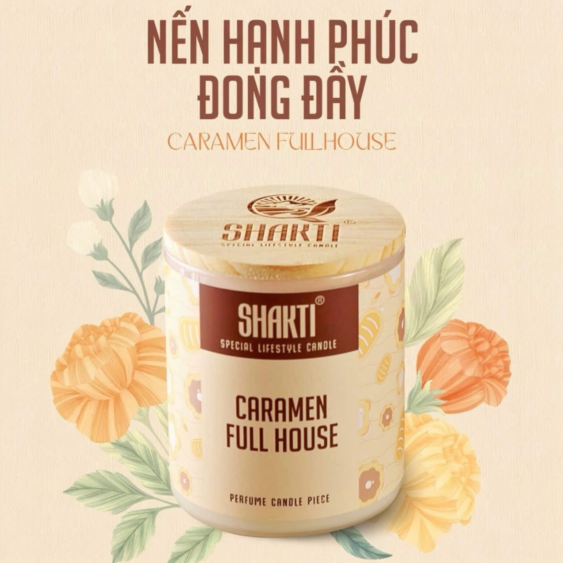 Nến Thơm Thiên Nhiên Shakti – Hương Nhẹ Thư Thái, Không Gian An Nhiên
