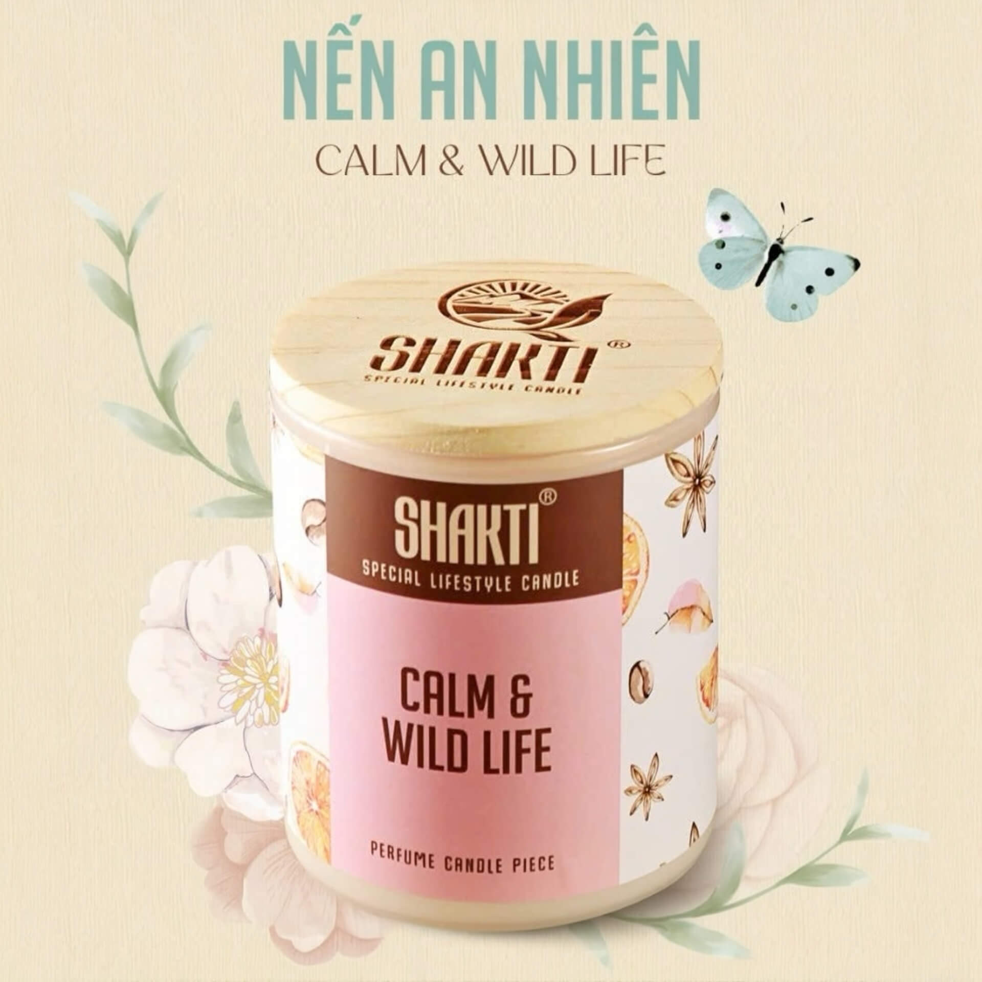 Nến Thơm Thiên Nhiên Shakti – Hương Nhẹ Thư Thái, Không Gian An Nhiên