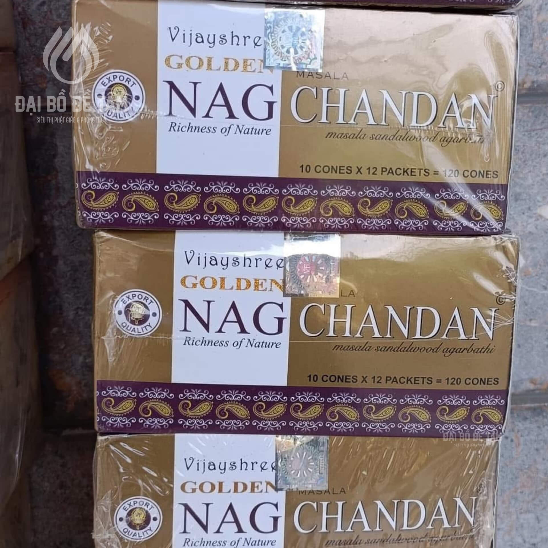 Nhang Trầm Nụ Ấn Độ Nag Golden Chandan Masala (Hộp 10 Nụ) | Siêu Thị Bồ Đề Tâm