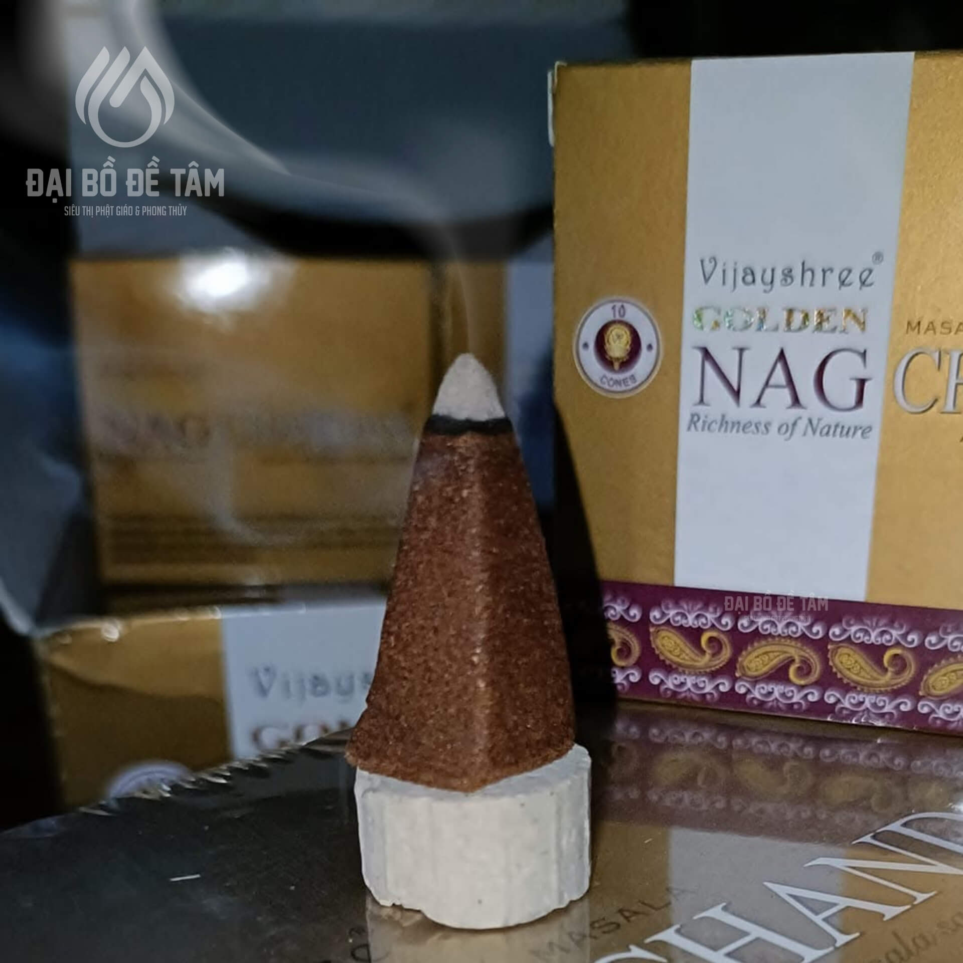 Nhang Trầm Nụ Ấn Độ Nag Golden Chandan Masala (Hộp 10 Nụ) | Siêu Thị Bồ Đề Tâm