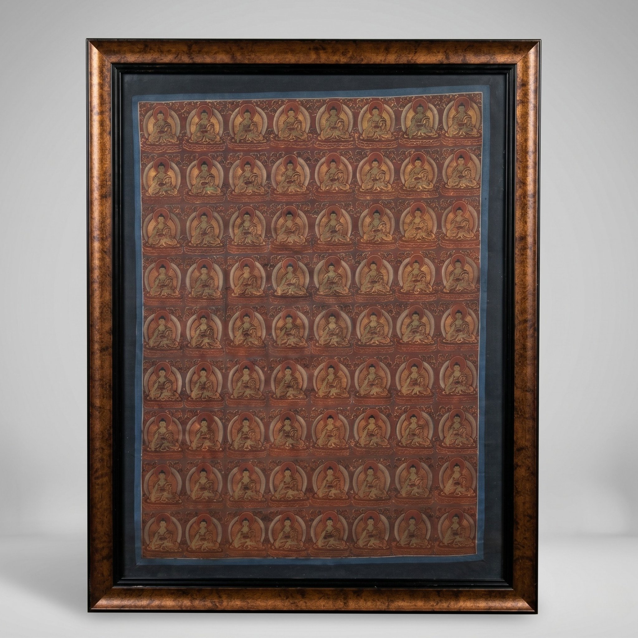 Tranh Vạn Phật vẽ vàng Tu viện Gompa khổ 64x82cm