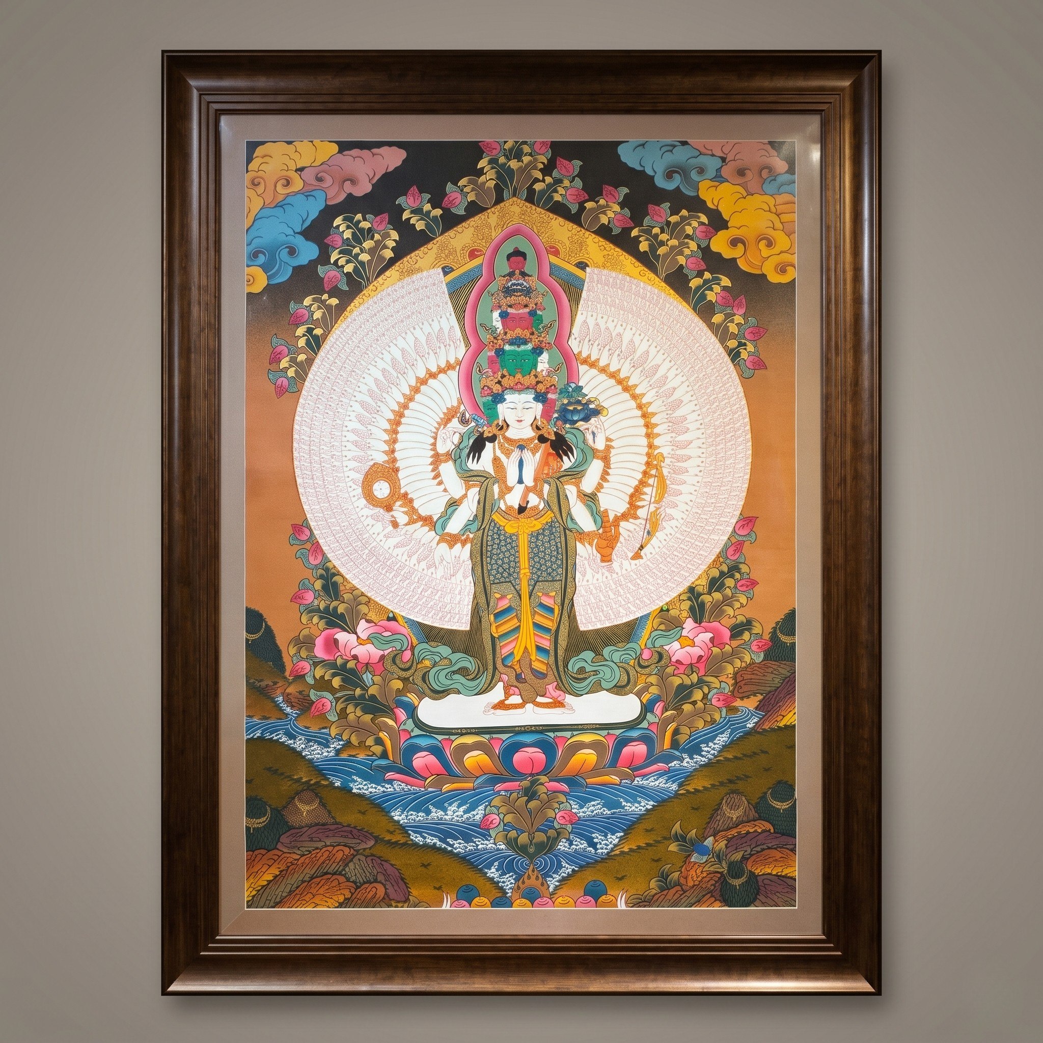 Tranh Quan Âm Thiên Thủ Thiên Nhãn nghìn tay nghìn mắt