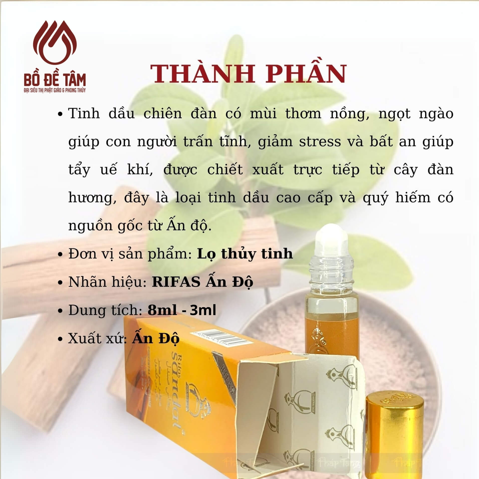 Tinh Dầu Chiên Đàn Ấn Độ Rifas