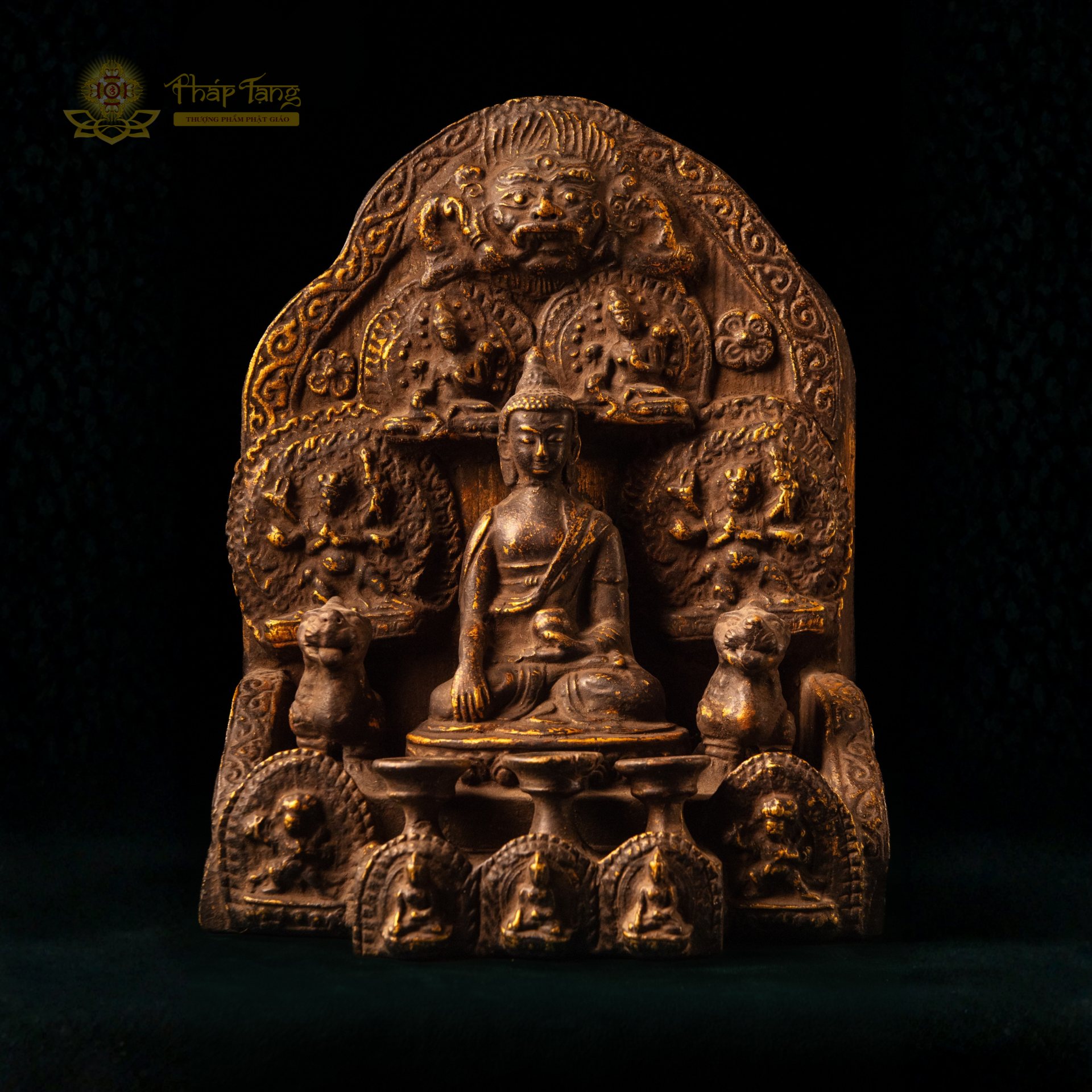 Tượng Phật Thích Ca Mâu Ni gỗ Nepal xưa 40cm