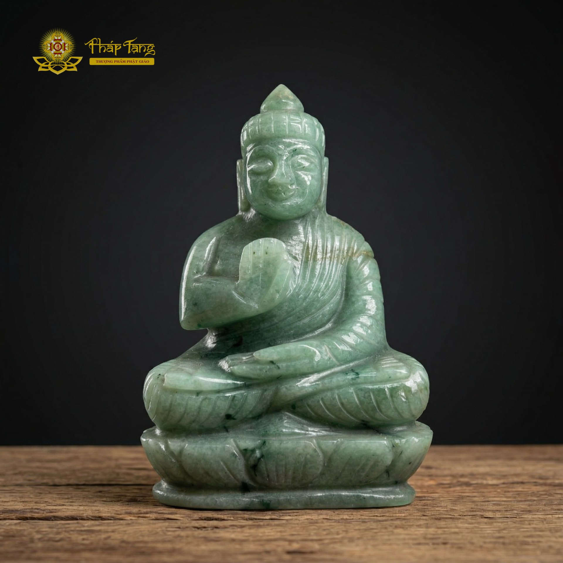 Tôn tượng Phật Thích Ca đá xanh Ấn Độ tự nhiên 12cm