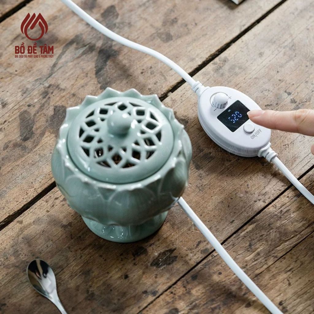 Lư Xông Trầm Điện Hoa Sen Xanh Ngọc Siêu Thị Bồ Đề Tâm | Bí Kíp Thơm Nhà, Chill Cực Đã