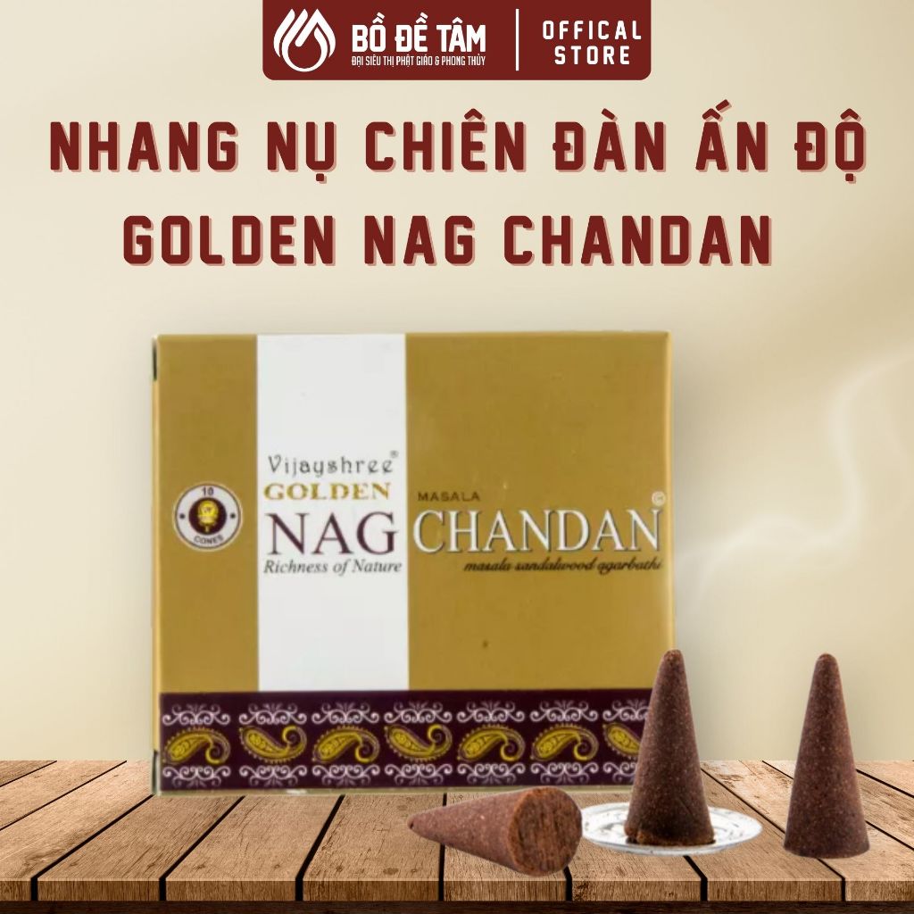 Nhang Trầm Nụ Ấn Độ Nag Golden Chandan Masala (Hộp 15 Nụ) | Siêu Thị Bồ Đề Tâm