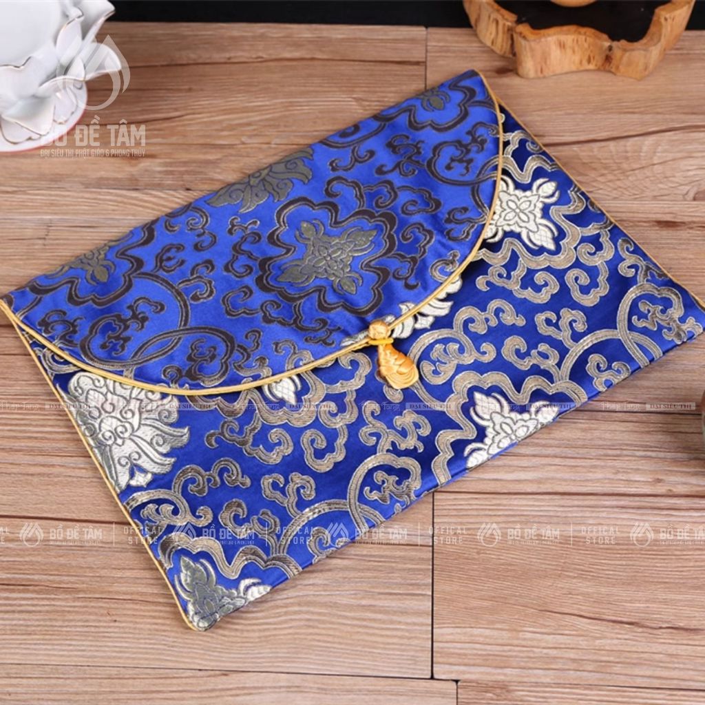 Túi Vải Gấm Đựng Kinh Sách Họa Tiết Phật Giáo Trang Trọng | Siêu Thị Bồ Đề Tâm