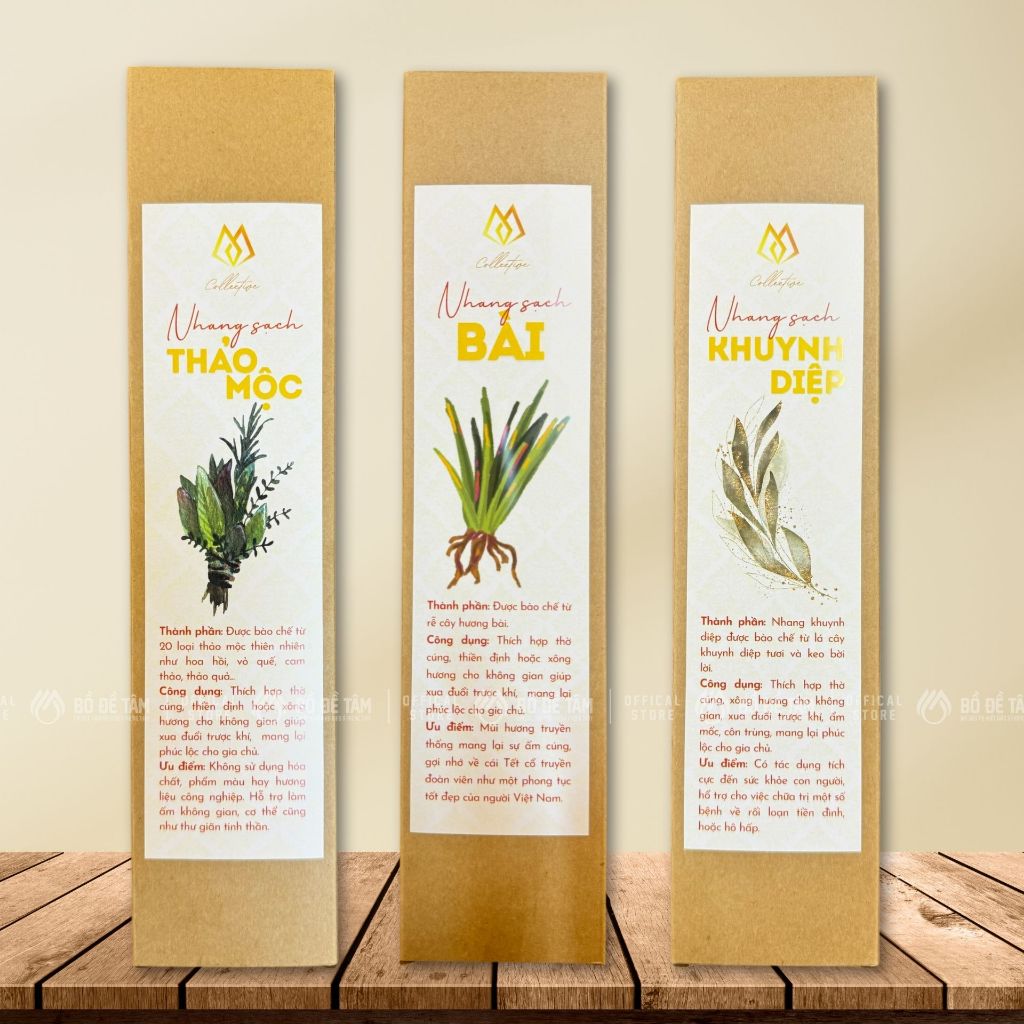 Nhang Thảo Mộc Tự Nhiên Hộp 50 Cây, Ít Khói, Thơm Mát, An Toàn | Siêu Thị Bồ Đề Tâm