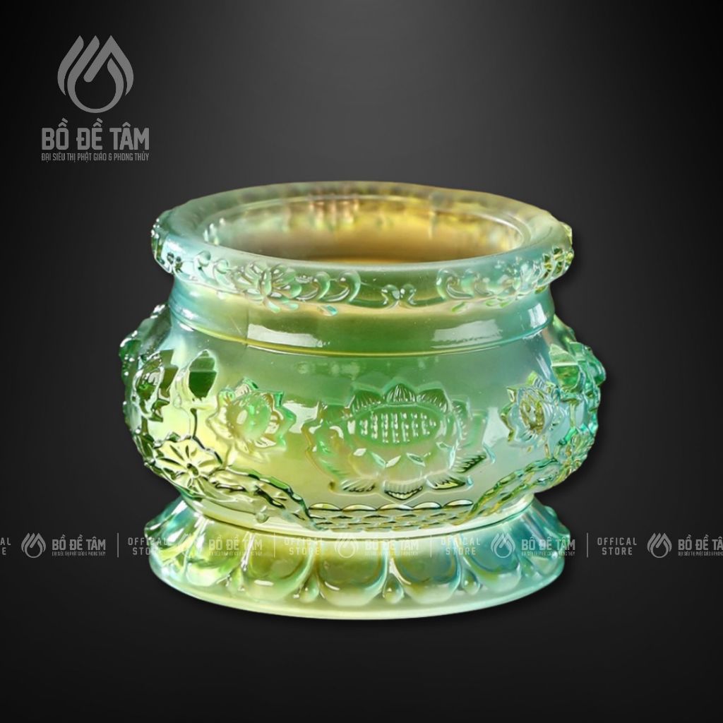 Bộ Thờ Cúng Lưu Ly Xanh Hoa Sen – Bàn Thờ Phật, Gia Tiên, Thần Tài