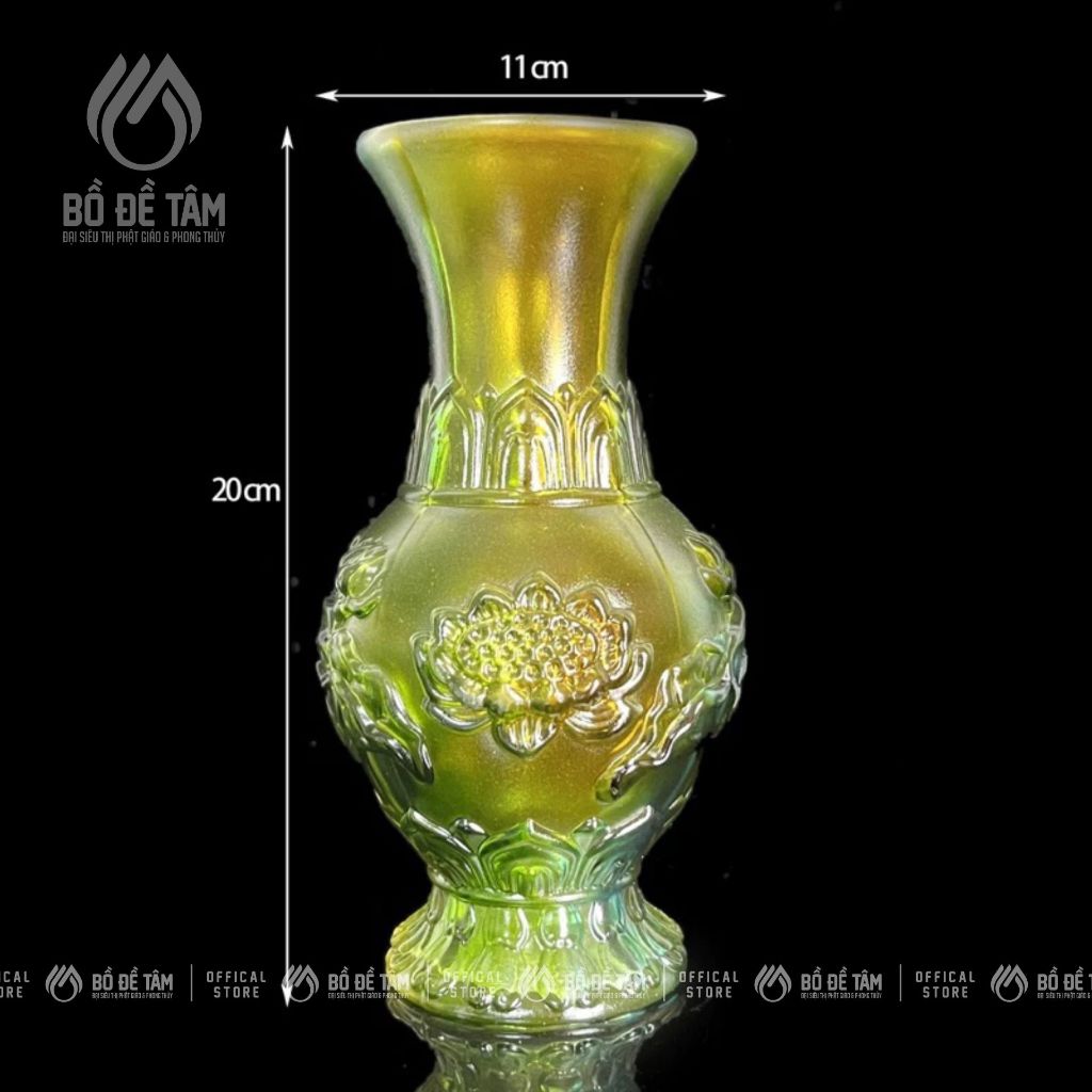 Bộ Thờ Cúng Lưu Ly Xanh Hoa Sen – Bàn Thờ Phật, Gia Tiên, Thần Tài