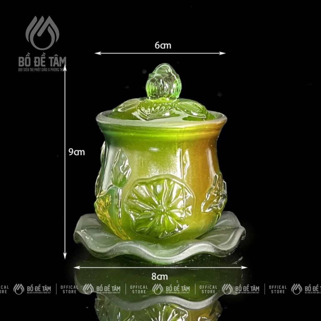 Bộ Thờ Cúng Lưu Ly Xanh Hoa Sen – Bàn Thờ Phật, Gia Tiên, Thần Tài