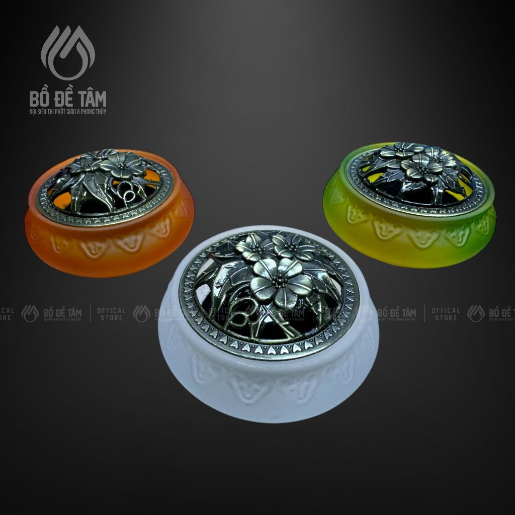 Lư Xông Trầm Lưu Ly Nhiều Màu | Siêu Thị Bồ Đề Tâm