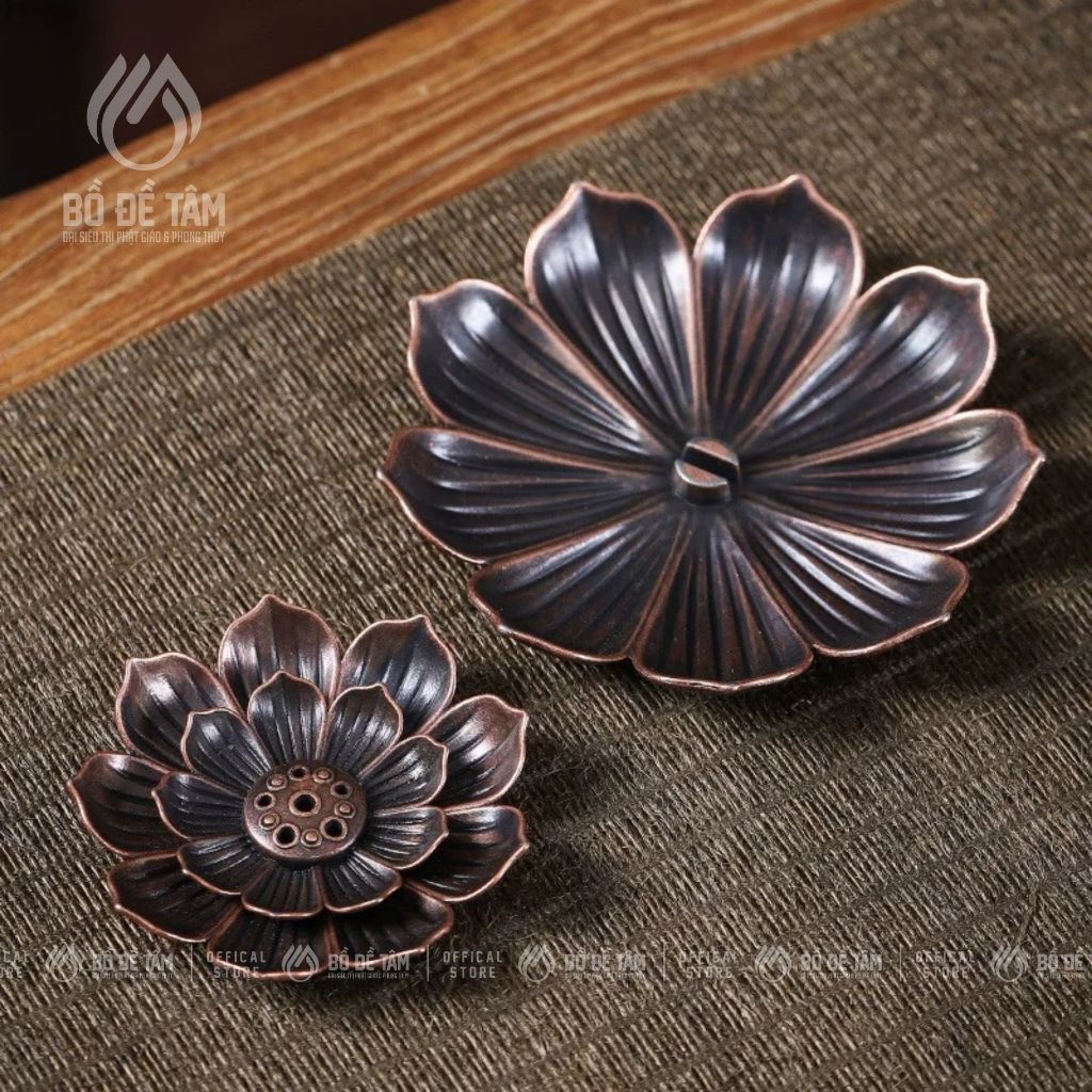 Đế Cắm Nhang Hoa Sen Hợp Kim 3 Tầng Siêu Thị Bồ Đề Tâm – Dùng Cho Nhang Tăm, Nhang Vòng, Trầm Nụ