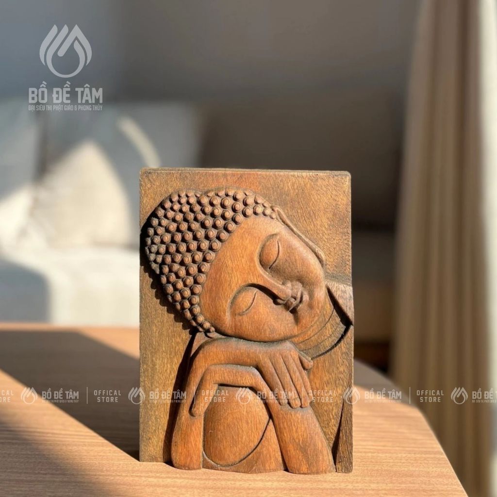 Tranh Gỗ Phật An Nhiên – Tranh Gỗ Tâm Linh Treo Tường hoặc Để Bàn