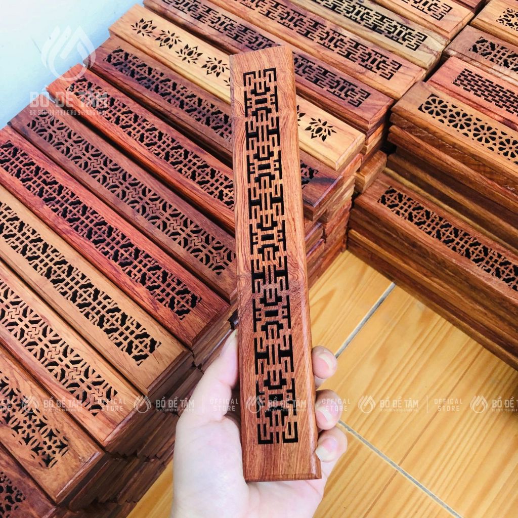 Hộp Gỗ Xông Trầm Không Tăm Bằng Gỗ Hương, Đốt Nhang Thanh Thư Giãn | Siêu Thị Bồ Đề Tâm