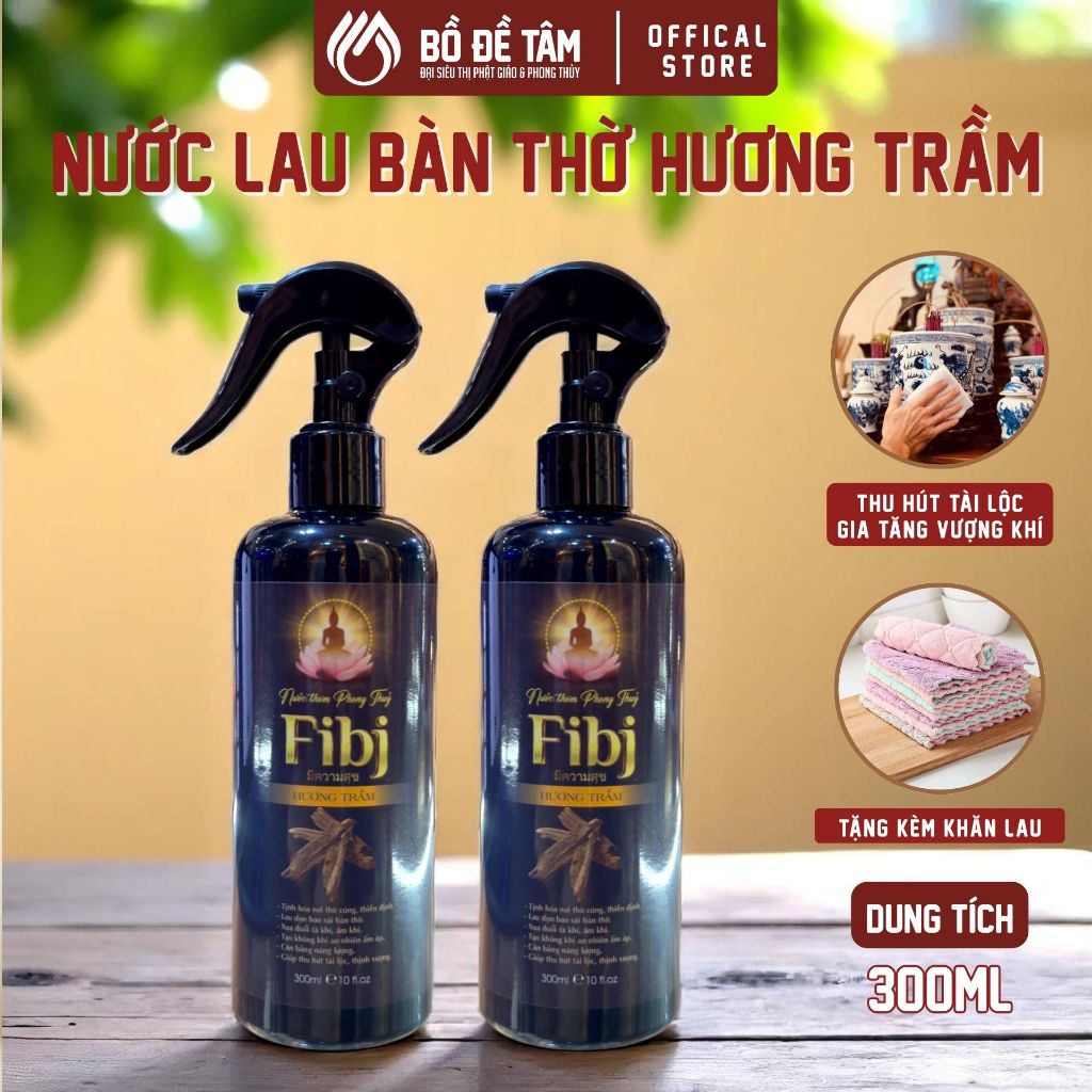 Nước Lau Bàn Thờ Hương Trầm 300ml Xịt Làm Sạch Đồ Thờ
