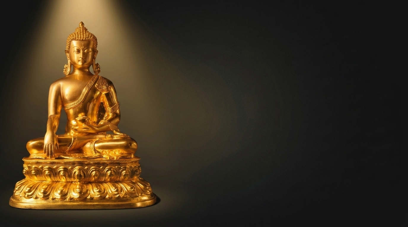 Tôn tượng Bổn Sư dát vàng tại cửa hàng Pháp Tạng