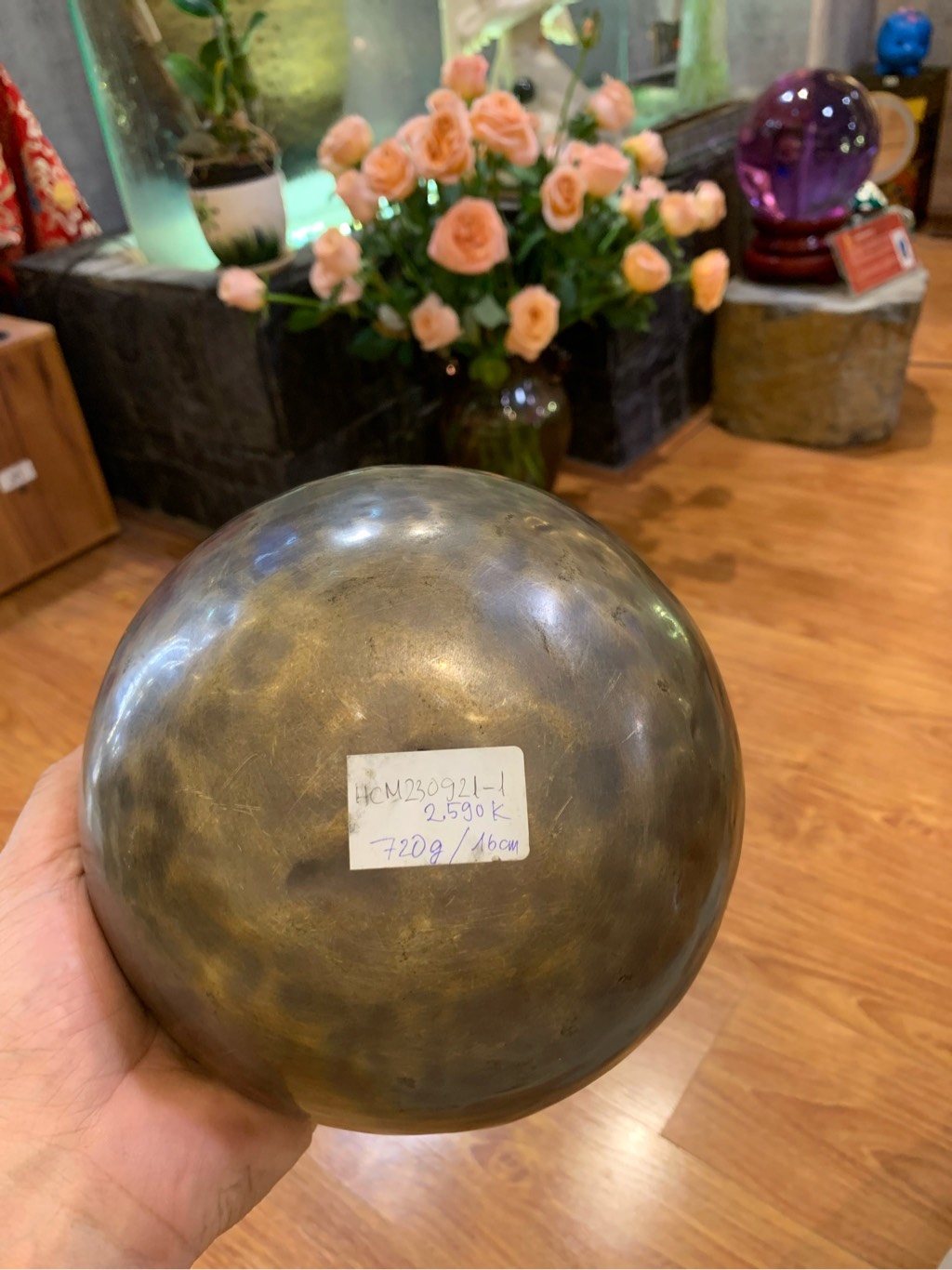 CHUÔNG XOAY THỦ CÔNG KHẮC THẦN CHÚ 16cm/720g