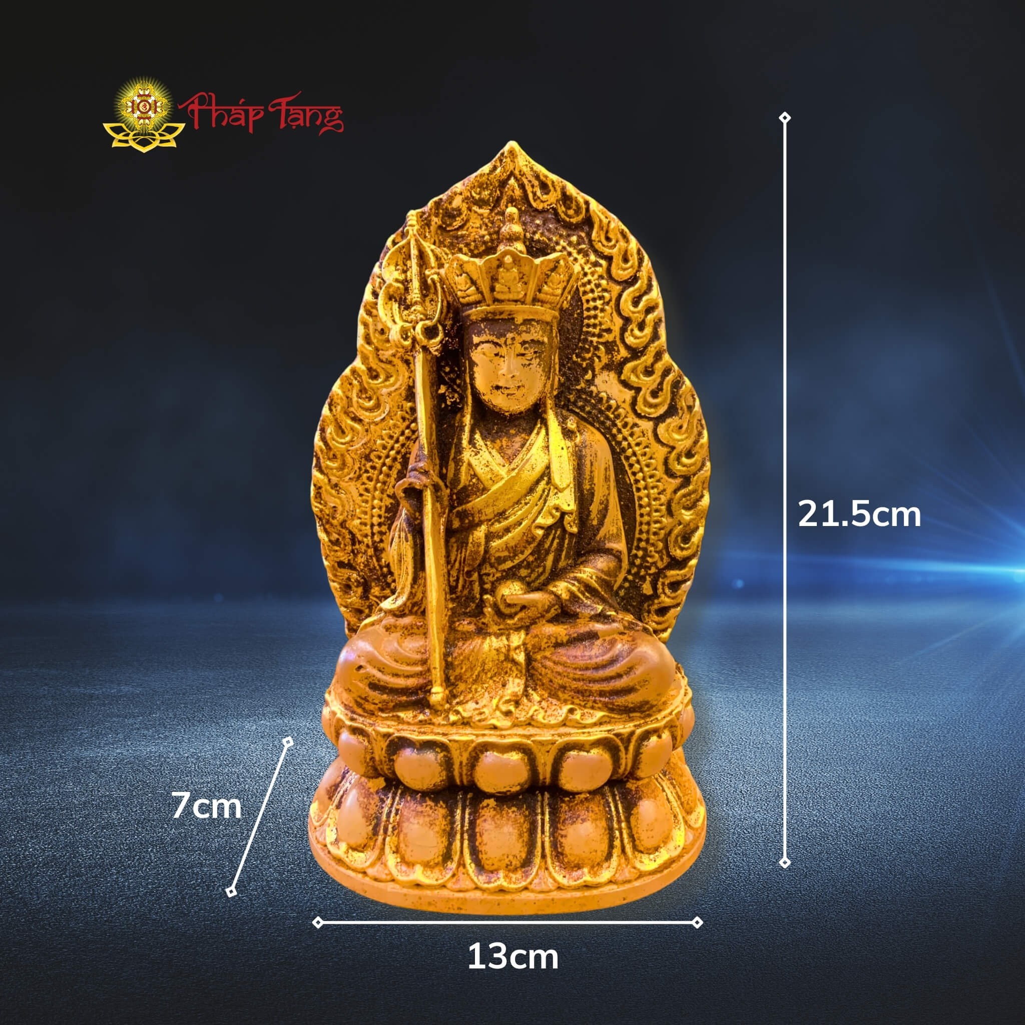 BỒ TÁT ĐỊA TẠNG LƯU LY CỔ 21.5CM