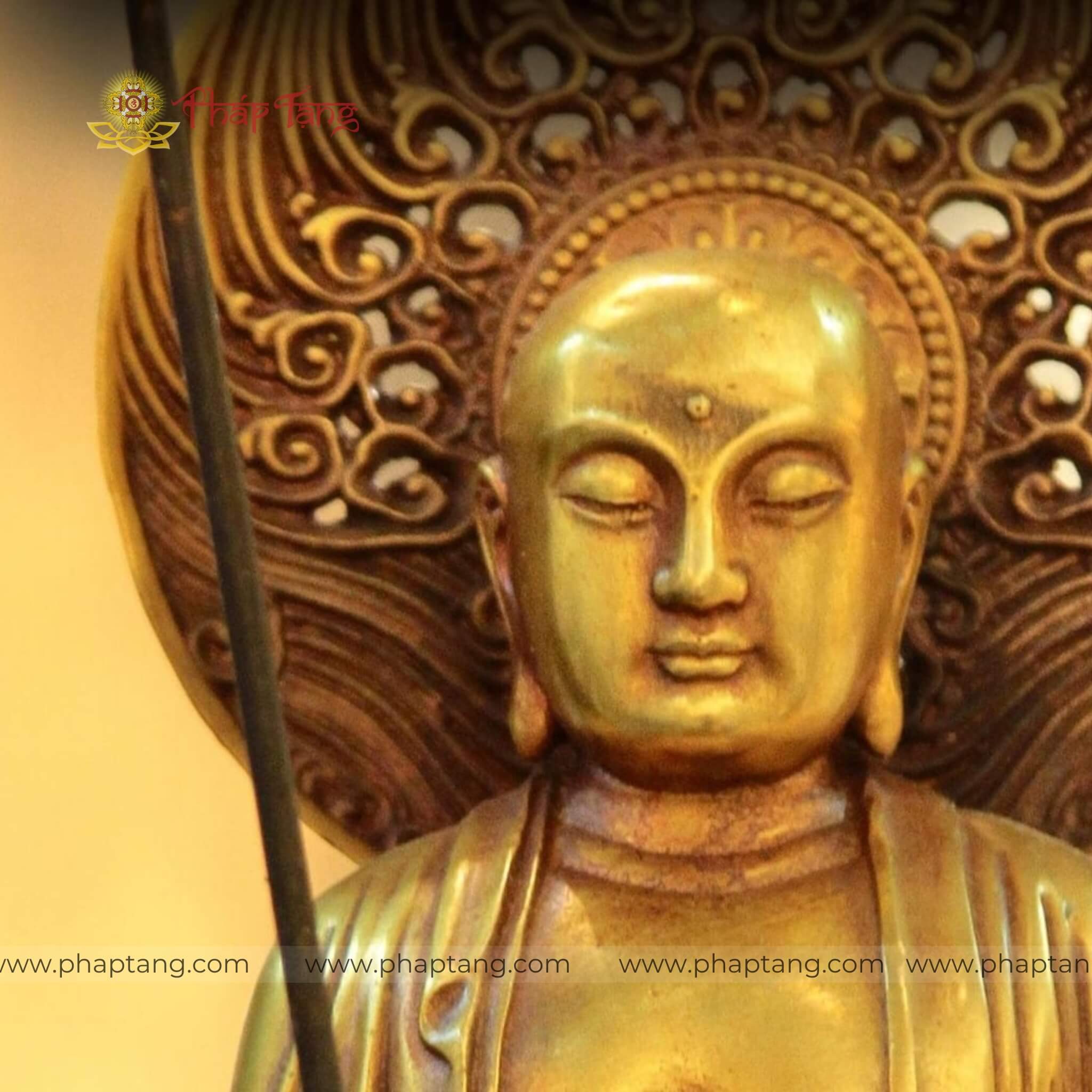 Địa Tạng Bồ Tát Đồng Vàng Xưa 37cm