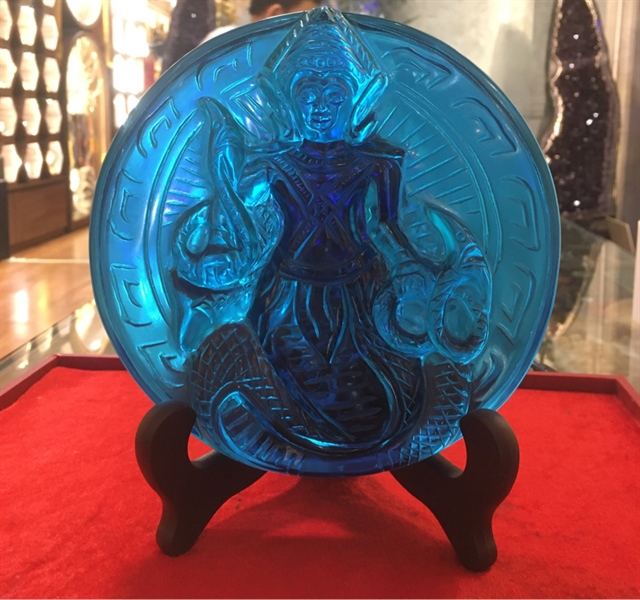 NGỌC NAGA XANH KHẮC NGÀI TARA