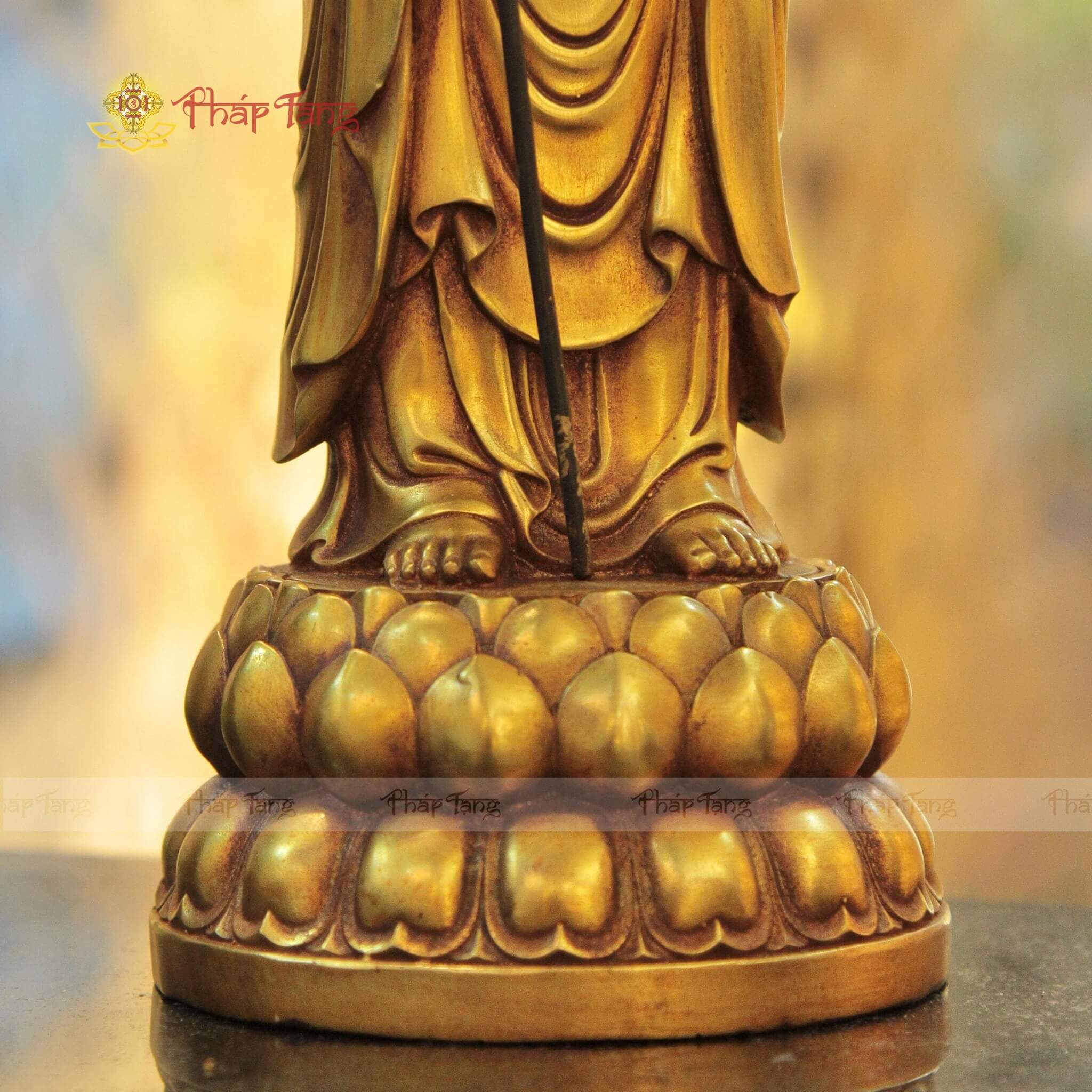 Địa Tạng Bồ Tát Đồng Vàng Xưa 37cm