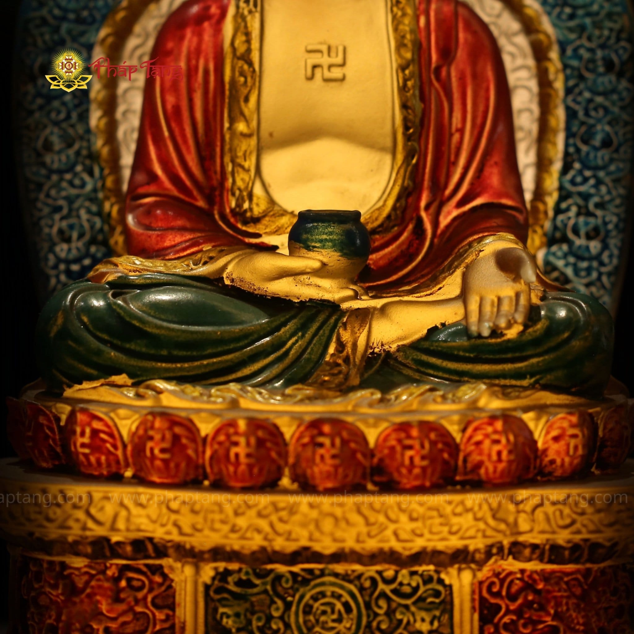 ĐỨC PHẬT A DI ĐÀ LƯU LY XƯA 20CM